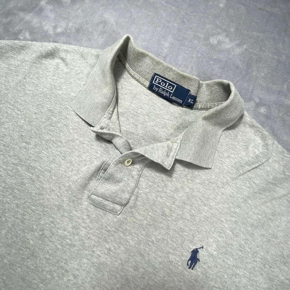 Polo Ralph Lauren Polo Shirt Mens Extra Large‎ Short Sleeve Gray Navy Pony XL